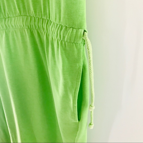 80s Nancy Keegan Lime T-Shirt Drawstring Pockets - Picture 9 of 11